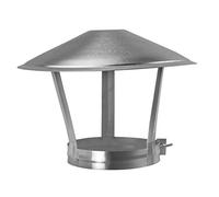 Chapeau de cheminée en acier inoxydable avec protection anti-refoulement et anti-oiseaux, compatible avec tous types de combustibles, protection contre la pluie et la neige, 125 mm / 5 pouces