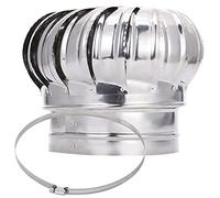 Chapeau de cheminée en acier inoxydable avec volet de ventilation rotatif anti-refoulement pour cheminées et conduits de ventilation, résistant à la pluie et au vent (une couleur, 160 mm / 6,3 pouce