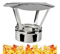 Chapeau de Cheminée en Acier Inoxydable - Capuchon de Pluie - Embout de Cheminée - Couvercle de Cheminée pour Tuyau - Hotte d'aération - Diamètre 120 mm - Ø 120 mm