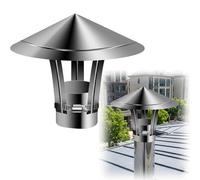 Chapeau de Cheminée en Acier Inoxydable Capuchon de Pluie pour Conduit de Fumée Terminal Vertical Réglable pour Poêle à Granulés et Bois Couvercle de Protection Universel Inox(140mm)