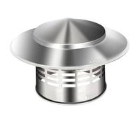 Chapeau de Cheminée en Acier Inoxydable Chapeau Cheminée Extracteur Grille de Ventilation de Type Caillebotis, Base Circulaire Hotte D'aération(200mm)