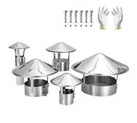 Chapeau De Cheminée En Acier Inoxydable Conique Couvercle D'aération Chapeau Cheminée Résistant Aux Intempéries Avec Des Vis Pour Conduit De 90-240mm De Diamètre(240mm/9.45in)