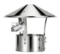 Chapeau de Cheminée en Acier Inoxydable, Couvercle de Cheminées de Toit, Hotte d'aération, Capuchon Couverture d'évent pour Tuyaux de Poêle, Poele a Bois(200mm)