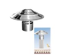 Chapeau de cheminée en acier inoxydable en forme de parapluie, protection contre la pluie for évent de toit, protection de conduit extérieur for poêles à bois et conduits de ventilation(130mm)