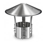 Chapeau de cheminée en acier inoxydable réglable, Chapeau anti pluie cheminée rond pour conduit de fumée, Couvercle de cheminée pour sortie de cheminée et tuyau de poêle(201 Stainless Steel | 80mm)