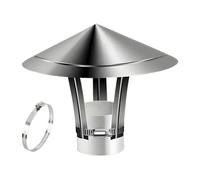 Chapeau de Cheminée en Acier Inoxydable Résistant au Vent et à la Pluie Couvercle de Cheminée pour Canalisations de Poêles et Cheminées 80 160 250 300mm(230mm)