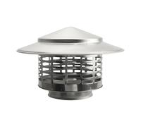 Chapeau De Cheminée En Métal, Chapeau De Conduit De Cheminée Base Ronde Acier Inoxydable Couvercle Bouchon Protection Anti-oiseaux Pare-vent Sans Obstruction Pour Différents Types De Cheminées