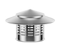 Chapeau de Cheminée, Extracteur de Fumées Rotatif, Protection contre la Pluie et le Vent en Acier Inoxydable avec Maille de Protection pour Poêle Extérieur