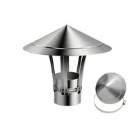 Chapeau de Cheminée Inox 201 Chapeau de Pluie de Toit Réglable 6 11 15 cm Couvercle de Trou de Cheminée Chapeau Conduit de Fumée conique pour Tuyau De Poêle Fumisterie(8cm)