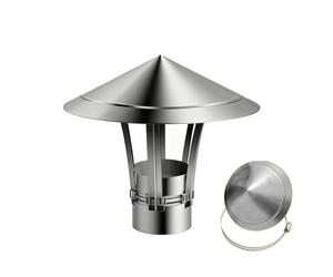 Chapeau de Cheminée Inox 201 Chapeau de Pluie de Toit Réglable 6 11 15 cm Couvercle de Trou de Cheminée Chapeau Conduit de Fumée conique pour Tuyau De Poêle Fumisterie(8cm)