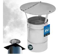 Chapeau de cheminée - KOTARBAU - Ø 130 mm - Anti-pluie - Acier galvanisé - Résistant à la corrosion