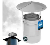 Chapeau de cheminée - KOTARBAU - Ø 140 mm - Acier galvanisé - Argent - Résistant à la corrosion