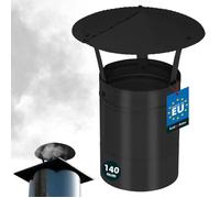 KOTARBAU® Chapeau de Cheminée - Acier Galvanisé et Peint par Poudre - ø 140 mm - Noir - Chapeau Cheminée Anti Pluie - Résistant à la Corrosion - Installation Facile - Design Moderne