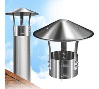 Chapeau De Cheminée Pare Pluie Inox pour Conduit De Fumée 90/100/120/150/180/200/210/230/240 mm Anti-Pluie Et Neige, Fumisterie Poele Exterieur Tubage pour Aux Cheminées(180mm/7in)
