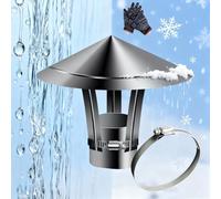Chapeau de Cheminée Poêle, 50-300mm Couvercle de Cheminée de Pluie Capot de Tuyau de Cheminées, Chapeau Cheminées pour Toit Extérieur Réglable, Résistant au Vent et À la Pluie(130 mm/5.12 in)