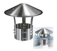 Chapeau de Cheminée Poêle, 75 100 130 150 230 315mm Capot de Tuyau de Cheminée, Pluie Couverture pour Tuyaux de Poêle Cheminées en Acier Inoxydable(180mm/7in)