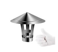 Chapeau de Cheminée Poêle Réglable, Capot de Tuyau de Cheminée Conique, Capuchon de Cheminée Anti Pluie Acier Inoxydable 304 for Conduit de 50-300 mm de Diamètre(140mm)