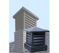 Chapeau de cheminée réglable en aluminium - Couvercle de cheminée carré avec persiennes inclinées, évent de toit étanche for la protection des conduits de fumée extérieurs(16x16In/40x40cm)