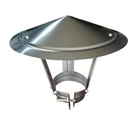 Chapeau de cheminée rond Capot de cheminée en acier inoxydable | Protection contre la pluie et la neige for tuyau de cheminée de 8 à 30 cm(15cm)