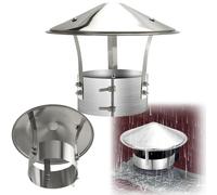 Chapeau de Cheminée Rond Chapeau Cheminée en Acier Inoxydable, Protection de Cheminée, pour Tuyau de Poêle, Évent de Toit, Hotte de Pluie Cheminée pour Extérieur(200mm/7.87in)