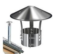 Chapeau de Cheminée Rond Couvercle de Cheminée en Acier Inoxydable 201 Capot de Cheminée pour Tuyau de Poêle Protection de Cheminées Extérieure Résistant Aux Intempéries(180 mm/7.09in)