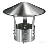 Chapeau de Cheminée Rond en 304 Acier Inoxydable, Chapeau de Cheminée Anti Pluie, 70/90/100/125/150/180/200mm Capot de Tuyau de Cheminées pour Tuyau de Poêle Fumisterie(125mm/4.9in)