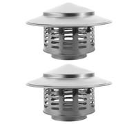 Chapeau de Cheminée Rond en Acier Inoxydable 2 Pièces | Structure Conique Guides Internes, Montage Rapide, pour Foyer Gaz et Conduit de Poêle en Toiture