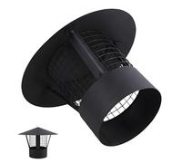 Chapeau de Cheminée Rond en Inox 304, Chapeau de Ventilation Anti Pluie 125mm 135mm 153mm 200mm, Capot de Cheminées pour Fumisterie Poele Exterieur Tubage, avec Gants, Noire(135mm/5.3in)