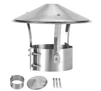Chapeau de Cheminée Rond Inox 304, Hotte D'aération 75mm 90mm 110mm 160mm 200mm 220mm 250mm 315mm, Chapeau Capot Cheminée Protection Pluie et Neige, pour Tuyaux de Poêle(125mm/5“)