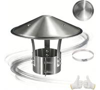Chapeau De Cheminée Rond Inox, Capot Cheminées 75mm 160mm 180mm 200mm 315mm, Réglables Ventilation Anti Pluie Pour Fumisterie Poele Exterieur Tubage(160mm)
