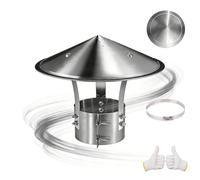 Chapeau de Cheminée Rond Inox, Capot de Cheminées 75mm 160mm 180mm 200mm 315mm, Réglables Chapeau de Ventilation Anti Pluie pour Fumisterie Poele Exterieur Tubage(125mm)