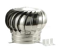 Chapeau de cheminée rotatif en acier inoxydable avec base à griffes, ventilateur à turbine anti-courant descendant for maison, usine, ferme(300mm)