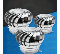 Chapeau de cheminée Rotatif, Extracteur De Fumées Rotatif Éolien en Acier Inoxydable, 110mm-400mm Turbine De Ventilation pour Fermes Toits Usines(400mm/15.7in)