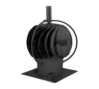 Chapeau de cheminée Turbowent TUZ avec plaque de base, acier inoxydable, Ø 250 mm, noir