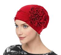 Chapeau de chimiothérapie tissé réconfortant en polyester fin avec fleur décorative pour femme foulard élégant en polyester, a, taille unique