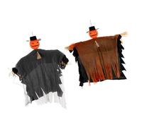 Chapeau de citrouille d'Halloween à suspendre avec nœud papillon en paille pour intérieur ou extérieur, festival, fêtes, décorations d'intérieur et d'extérieur