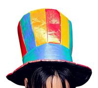 Chapeau de clown - Chapeau de clown fou, chapeau de clown fou, cylindre fou pour adulte | Costume arc-en-ciel pour adulte, chapeau cylindrique, chapeau de clown, costume de carnaval S