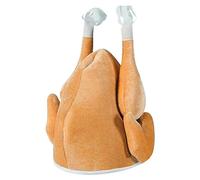 Chapeau de costume de dinde en peluche pour adulte - Chapeau lumineux pour Thanksgiving - Casquettes de camionneur pour homme (taille A, taille unique)