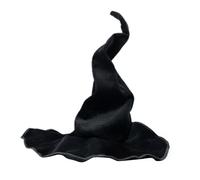 Chapeau de costume de sorcière incurvé - Capeur pointu pliable, couvre-chefs élégants larges | Élégant équipement de mode Halloween Masquerade, accessoire de tenue de fête de costume noir avec g