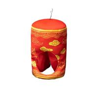Chapeau De Costume Du Nouvel An - Coiffe Réglable En Coton PP En Polyester Avec Motif De Dessin Animé Rouge | Accessoires De Fête Du Festival Chinois | Hommes Femmes Garçons Filles Adolescents