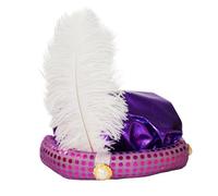 Chapeau de costume pour adulte avec plumes et perles, magnifique turban Sultan, foulard , chapeau pour homme, chapeau à paillettes pour homme, cosplay