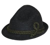 Chapeau de costume traditionnel gris foncé Loden - Chapeau de lode à trois pointes - Pour homme et femme - Pour alpinisme, chasse, randonnée, forêt, loisirs - Anthracite - Gris - L