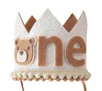 Chapeau de couronne de fête d'anniversaire, couronne d'ours pour le premier anniversaire | Chapeau de fête pour tout-petits, couronne d'ours pour le premier anniversaire - Accessoires de photographie