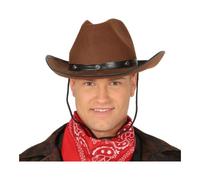 FIESTAS GUIRCA | Chapeau Cowboy en Feutre Marron (Taille Unique) - Accessoire de Costume Cowboy pour Fêtes du Vieil Ouest et Carnaval - Idéal pour Adultes Unisexe - Marron
