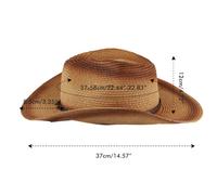 Chapeau de cow-boy en paille, chapeau de soleil de voyage