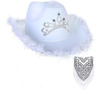 Chapeau de cow-boy, lunettes, bandana, bandanas pour enterrement de vie de jeune fille, accessoires de mariée, bandanas de cosplay pour femme