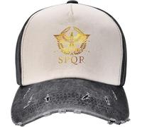 Chapeau de cow-boy rétro classique pour hommes SPQR Senatus Populusque Romanus Casquette de baseball unisexe Casquette en denim vieilli Chapeau Casual Activités de plein air Couvre-chef doux Le cadeau