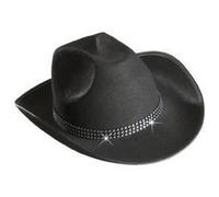 Chapeau de Cow-Boy Strass - WIDMANN - Noir - Pour Femme - Extérieur