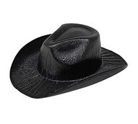 Chapeau de cow-boys Halloween Cowboy Hut Mit Fluoreszierend Party Hut Karneval Party Western Chapeaux pour homme en cuir, Noir , Taille unique