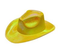 Chapeau de cow-boys Halloween Cowboy Hut Mit Fluoreszierend Party Hut Karneval Party Western Chapeaux pour homme en cuir, jaune, Taille unique